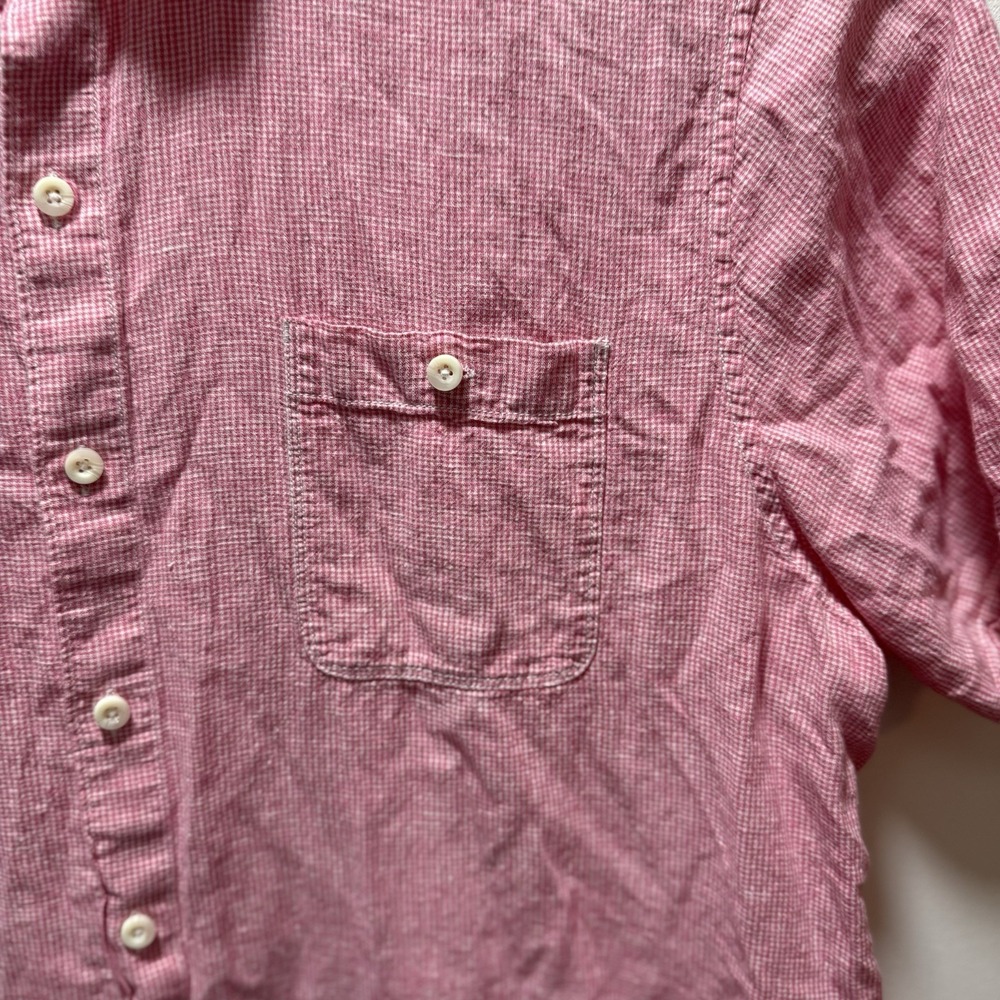 Tommy Bahama Shirt Mens XXL Linen Blend Pink Check Short Sleeve Button‎ Down - Picture 3 of 6